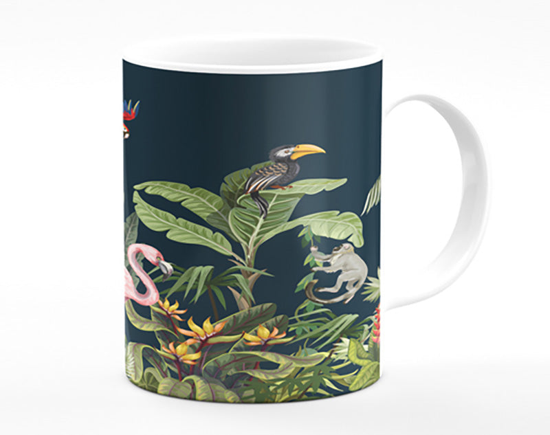 Jungle Paradise Animals Black Mug