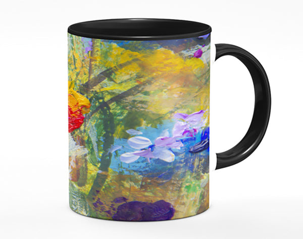 Red Flower Abstract Paints Mug