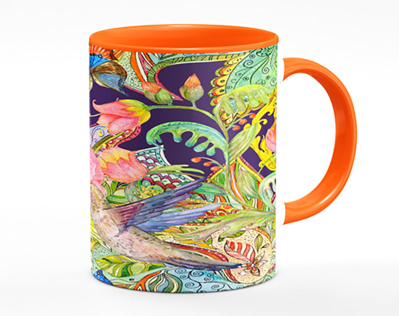 Hummingbird Flowers Dark Mug