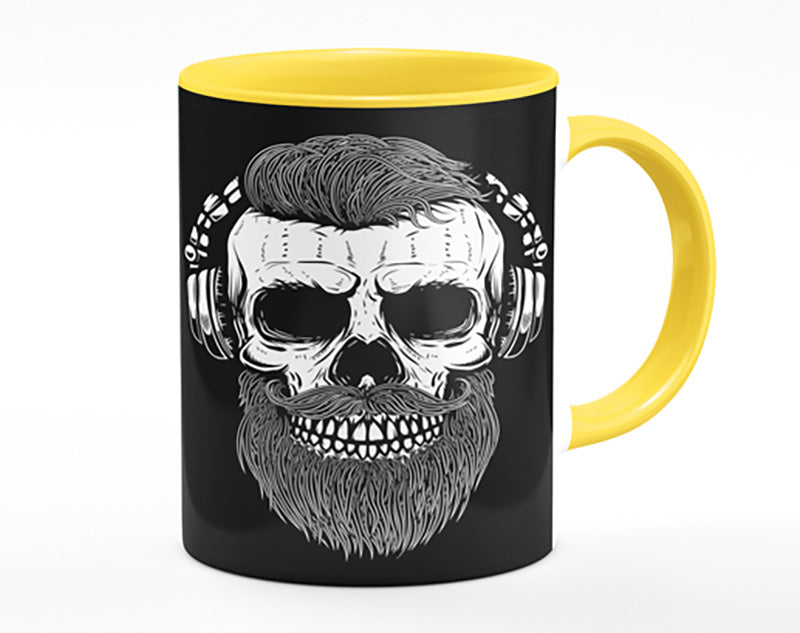 Dj Headphones Skull Beard Mug