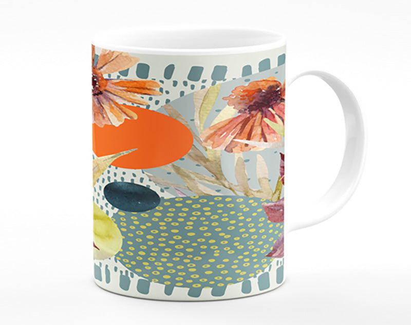 Cut Out Flowers On Abstract Mug