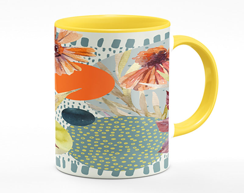 Cut Out Flowers On Abstract Mug
