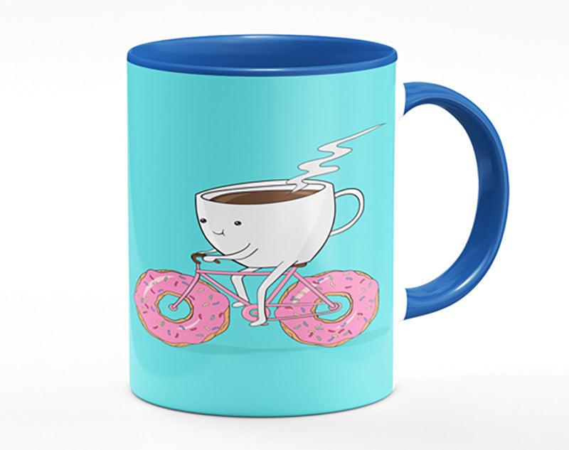 Coffee Riding A Donut Bicycle Mug