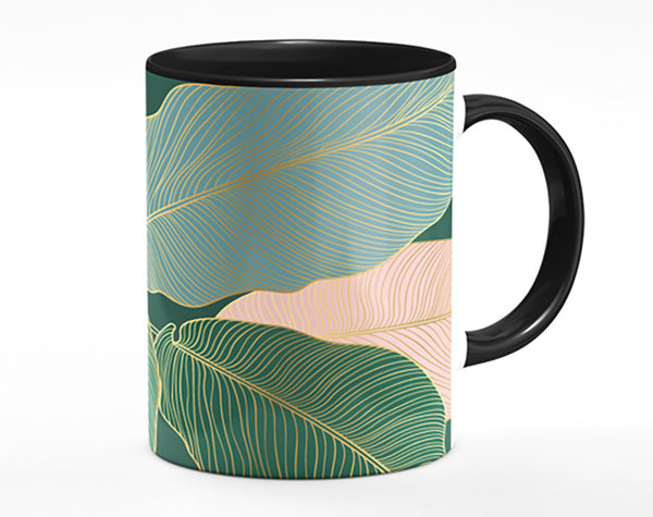 Palm Leaf Gold Lines Mug