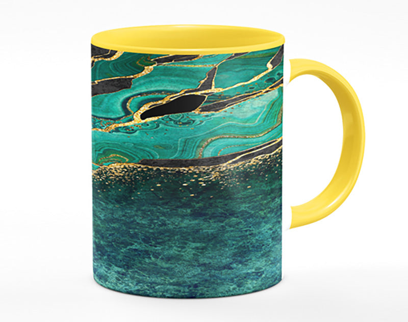The Green And Gold Textures Mug