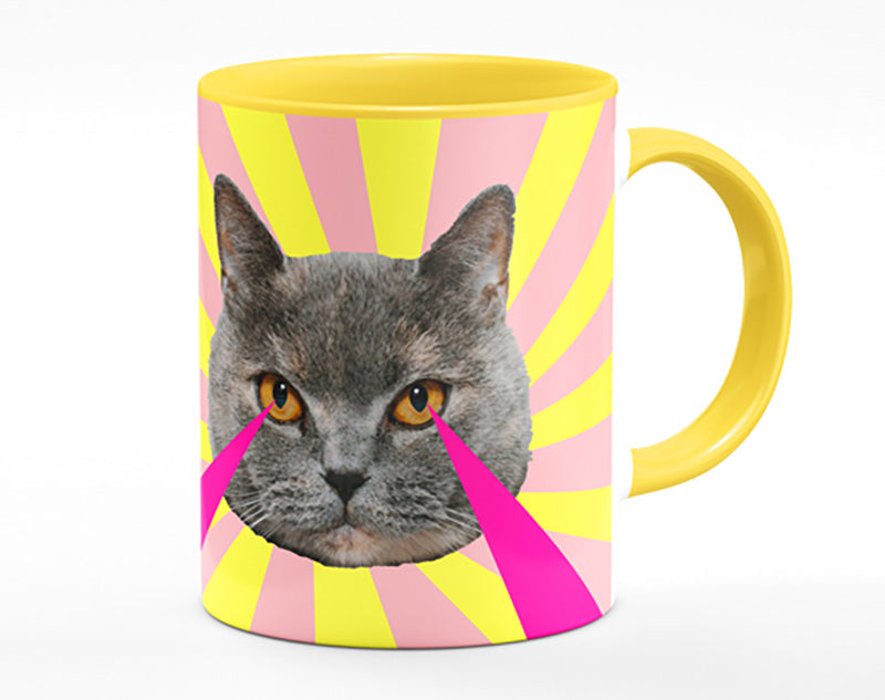 Cat Lazer Eyes Mug