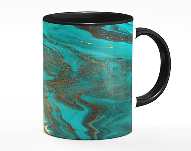 Turquoise And Teal Oil Flow Mug
