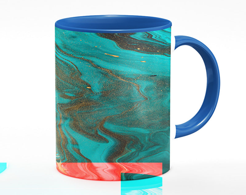 Turquoise And Teal Oil Flow Mug