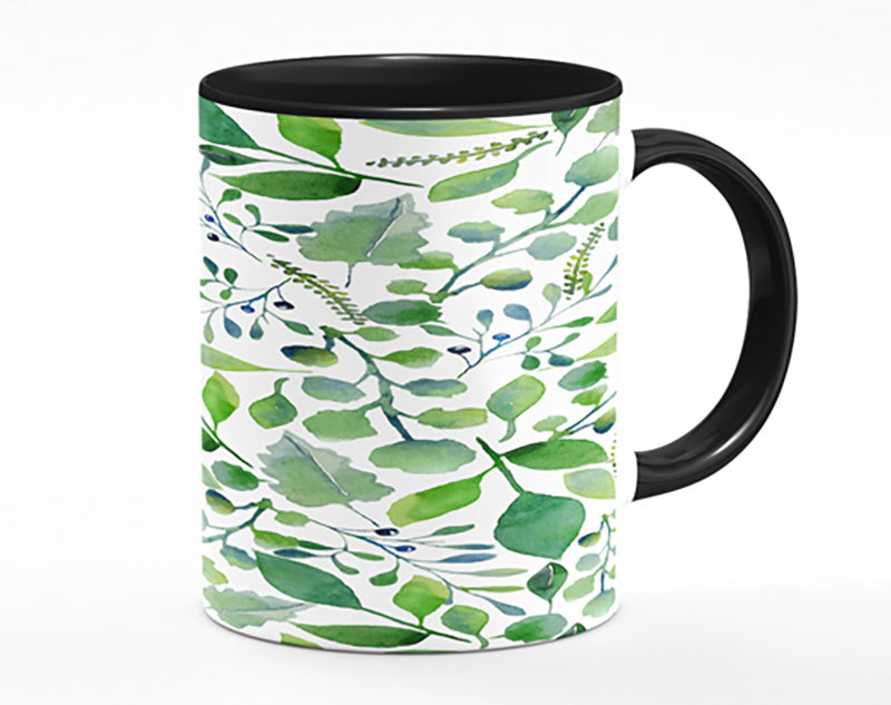 Green Leafy Pattern Mug