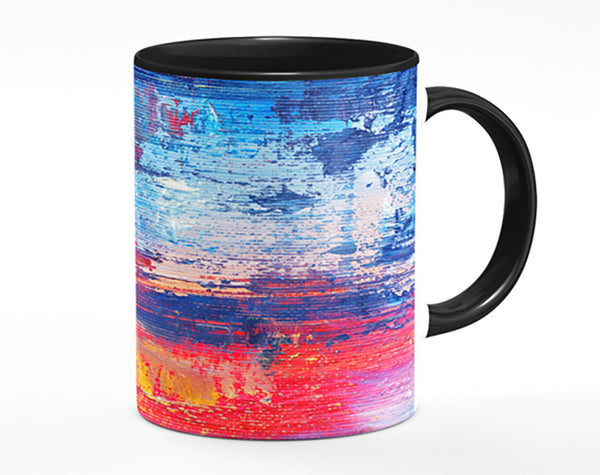 Textured colours on canvas media Mug