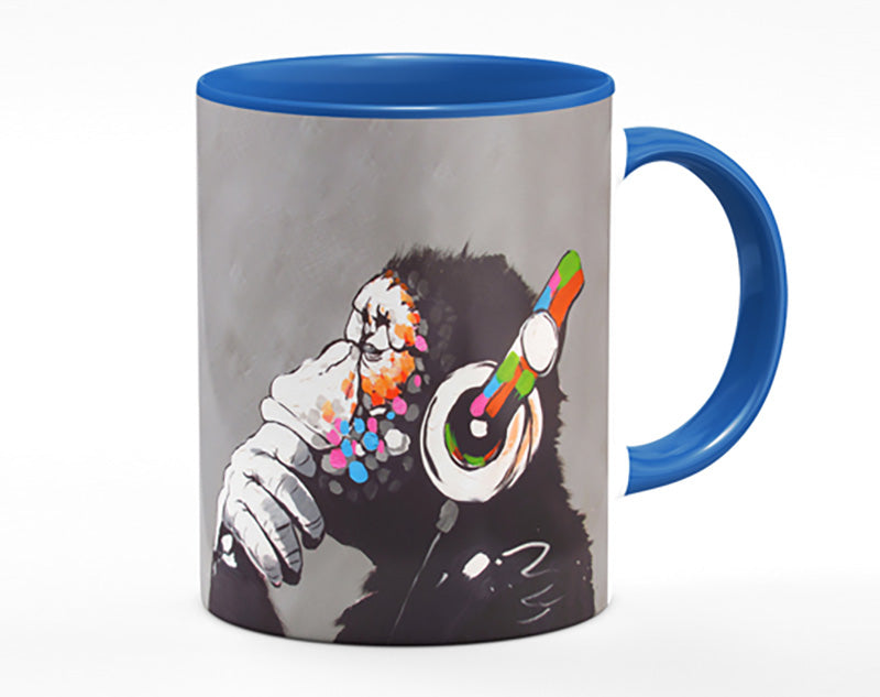 Chimp Headphones Thinking Mug