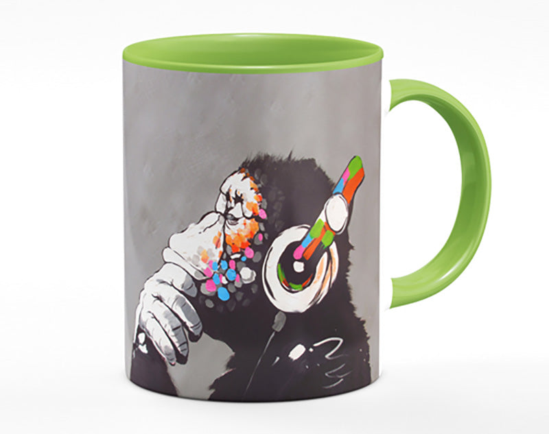 Chimp Headphones Thinking Mug