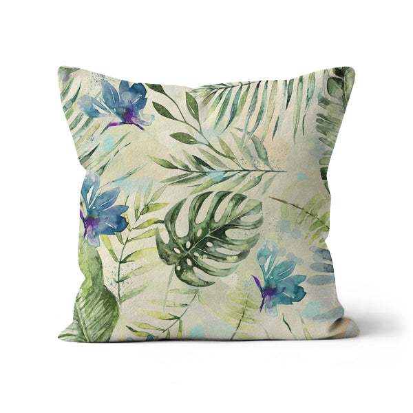 Green Leaves Jungle Abstract Cushion