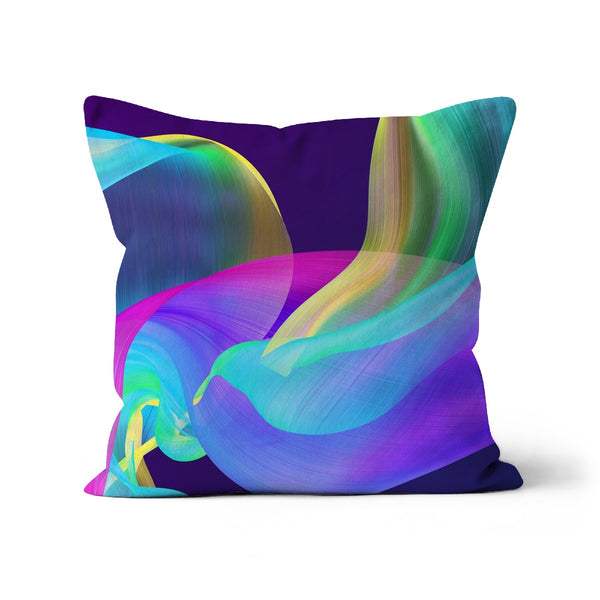 Rainbow Ribbon Abstract Cushion