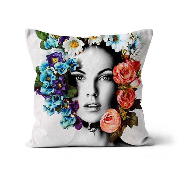 Das Blumenmädchen-Modernes Kissen