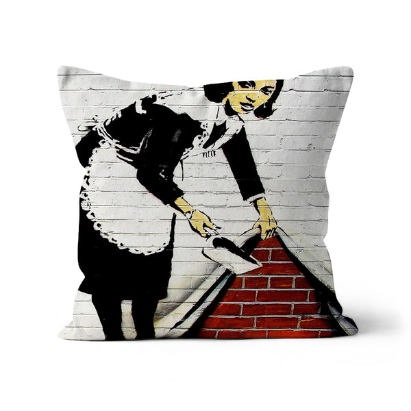 Sweeping It Under The Carpet Banksy Cushion
